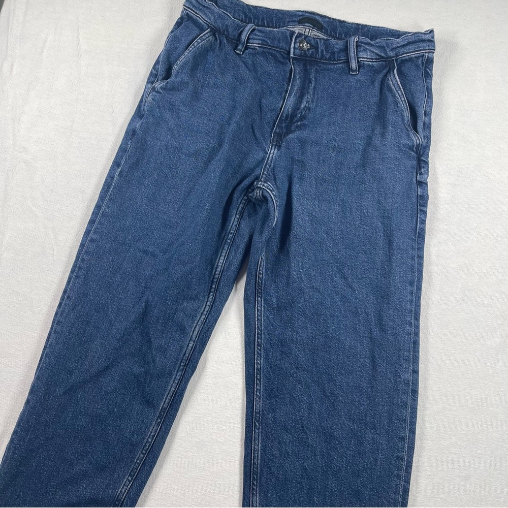 Uniqlo Classic High-Rise Straight Leg Jeans - Deep Indigo waist 30-33 MEDIUM